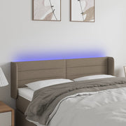 Hoofdbord 147x16x78/88 cm stof taupe LED
