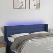 Hoofdbord 147x16x78/88 cm stof blauw LED
