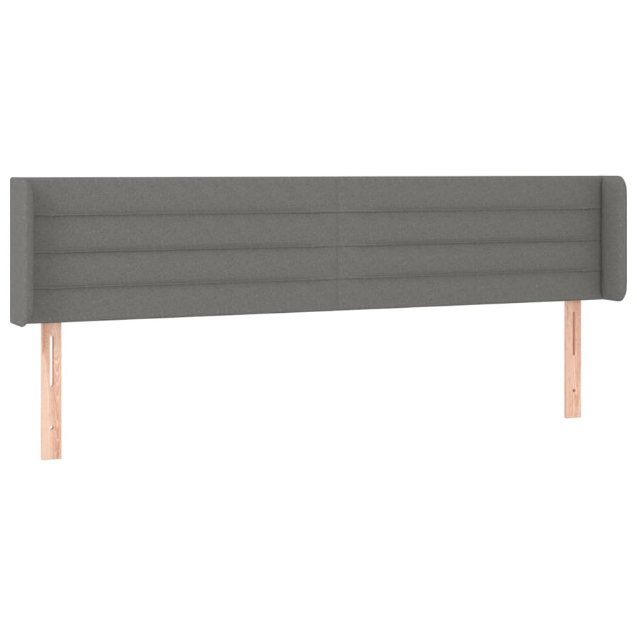 Hoofdbord LED 163x16x78/88 cm stof donkergrijs 163 x 16 x 78/88 cm Donkergrijs