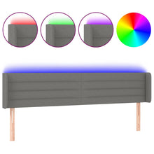 Hoofdbord Led Stof 203 x 16 x 78/88 cm Donkergrijs