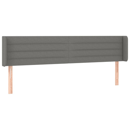 Hoofdbord Led Stof 203 x 16 x 78/88 cm Donkergrijs