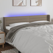 Hoofdbord 203x16x78/88 cm stof taupe LED
