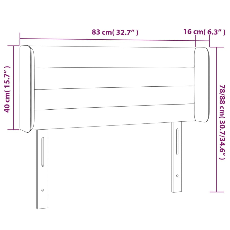 Hoofdbord Led 83X16X78/88 Cm Fluweel Lichtgrijs
