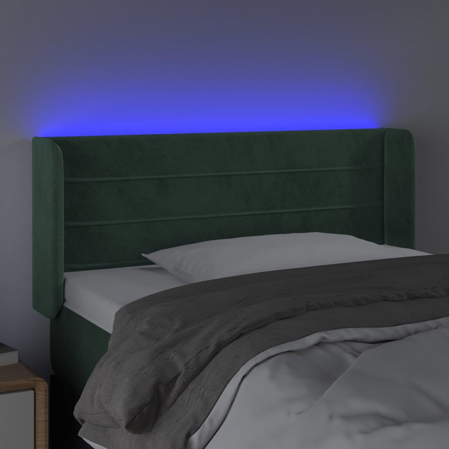 Hoofdbord Led 83X16X78/88 Cm Fluweel Donkergroen 83 x 16 x 78/88 cm