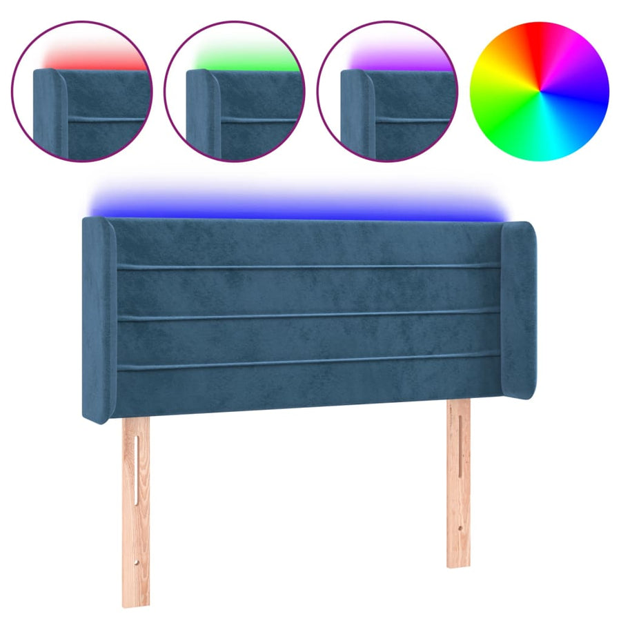 Hoofdbord Led 83X16X78/88 Cm Fluweel Donkergroen 83 x 16 x 78/88 cm Donkerblauw