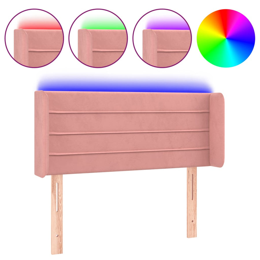 Hoofdbord Led 83X16X78/88 Cm Fluweel Roze 83 x 16 x 78/88 cm