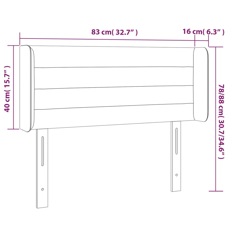 Hoofdbord Led 83X16X78/88 Cm Fluweel Roze 83 x 16 x 78/88 cm