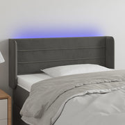 Hoofdbord 93x16x78/88 cm fluweel donkergrijs LED