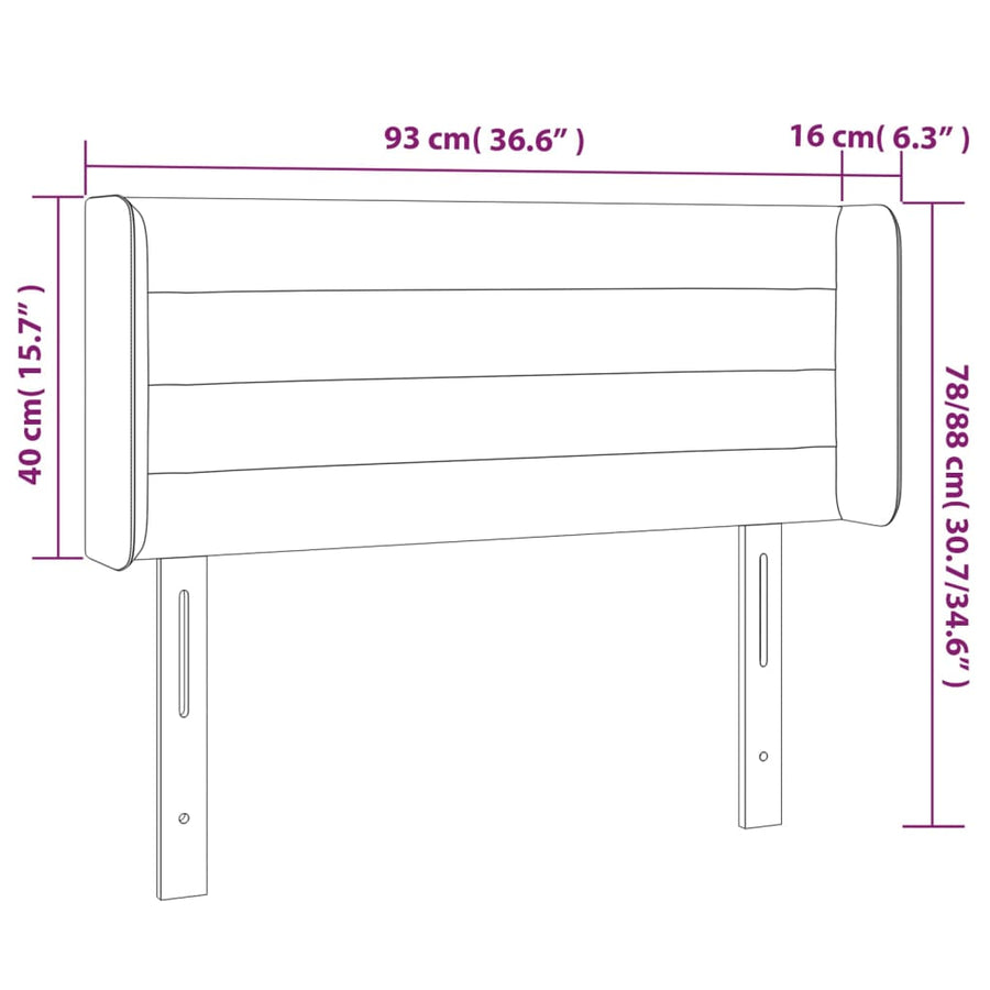 Hoofdbord Led Fluweel 1 93 x 16 x 78/88 cm Donkergroen