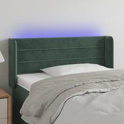Hoofdbord 93x16x78/88 cm fluweel donkergroen LED