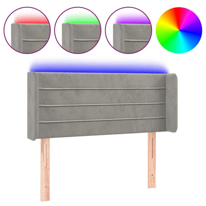 Hoofdbord Led 103X16X78/88 Cm Fluweel Lichtgrijs