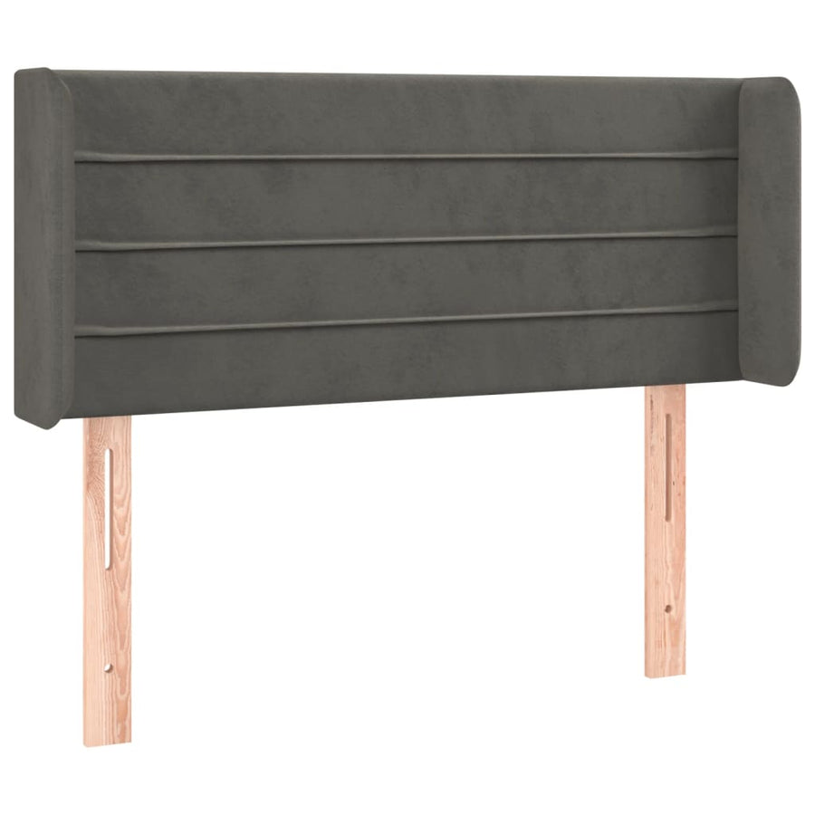 Hoofdbord LED 103x16x78/88 cm fluweel donkergrijs 103 x 16 x 78/88 cm