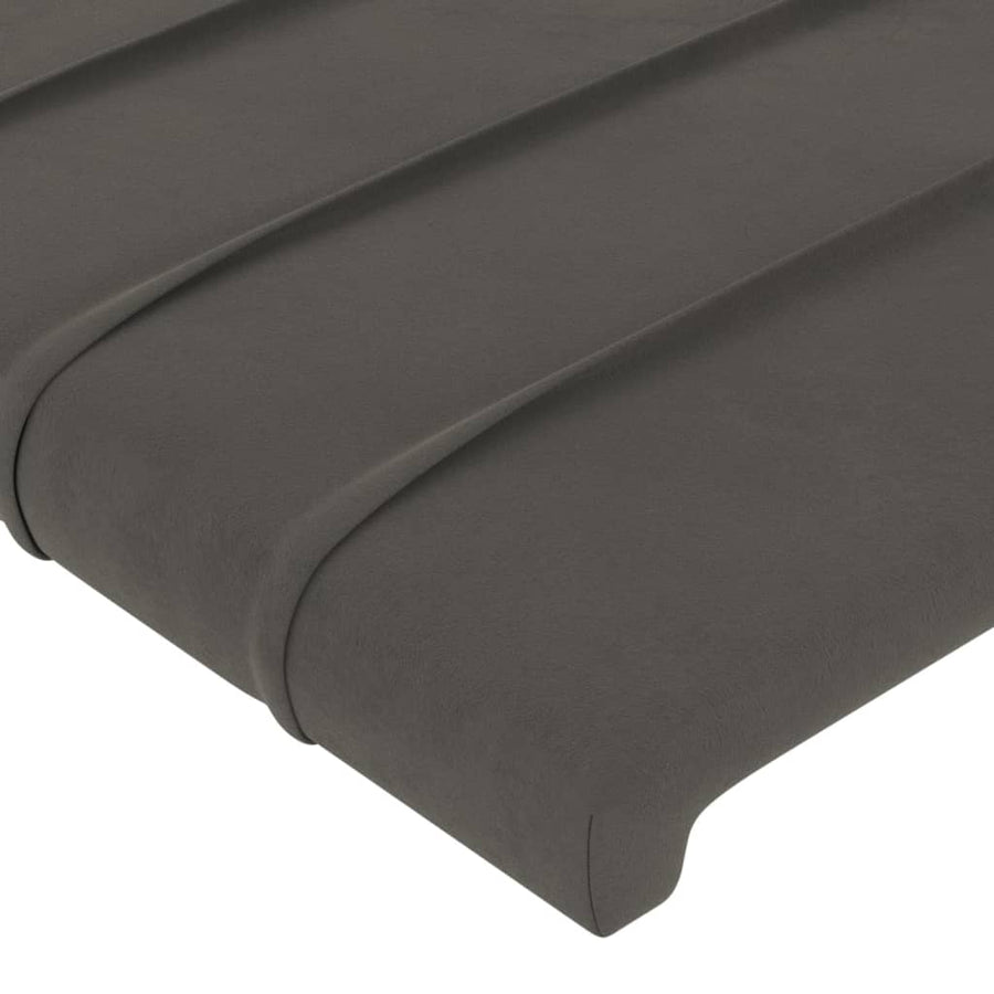 Hoofdbord LED 103x16x78/88 cm fluweel donkergrijs 103 x 16 x 78/88 cm