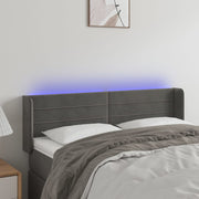 Hoofdbord 147x16x78/88 cm fluweel donkergrijs LED