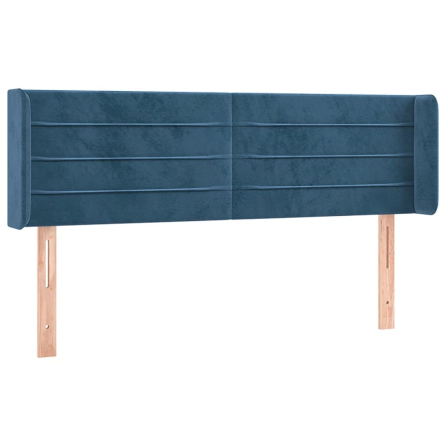 Hoofdbord Led Fluweel 147 x 16 x 78/88 cm Donkerblauw