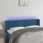 Hoofdbord 147x16x78/88 cm fluweel donkerblauw LED