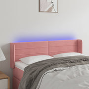 Hoofdbord 147x16x78/88 cm fluweel roze LED