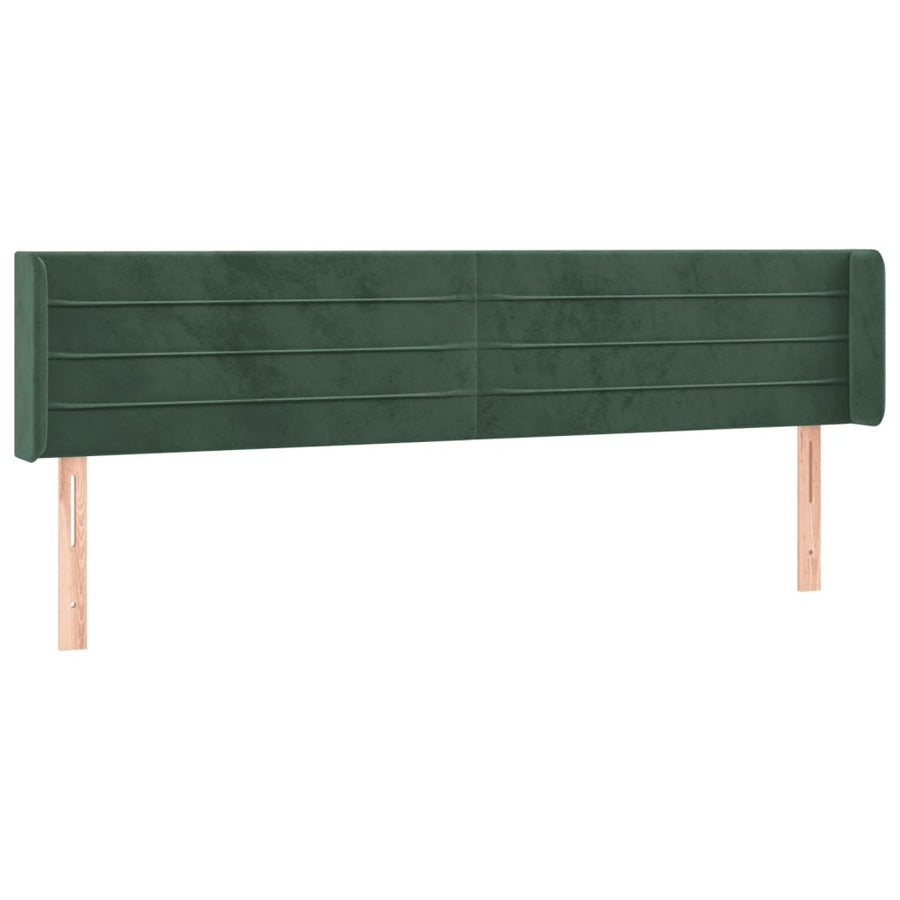 Hoofdbord Led Fluweel 1 163 x 16 x 78/88 cm Donkergroen