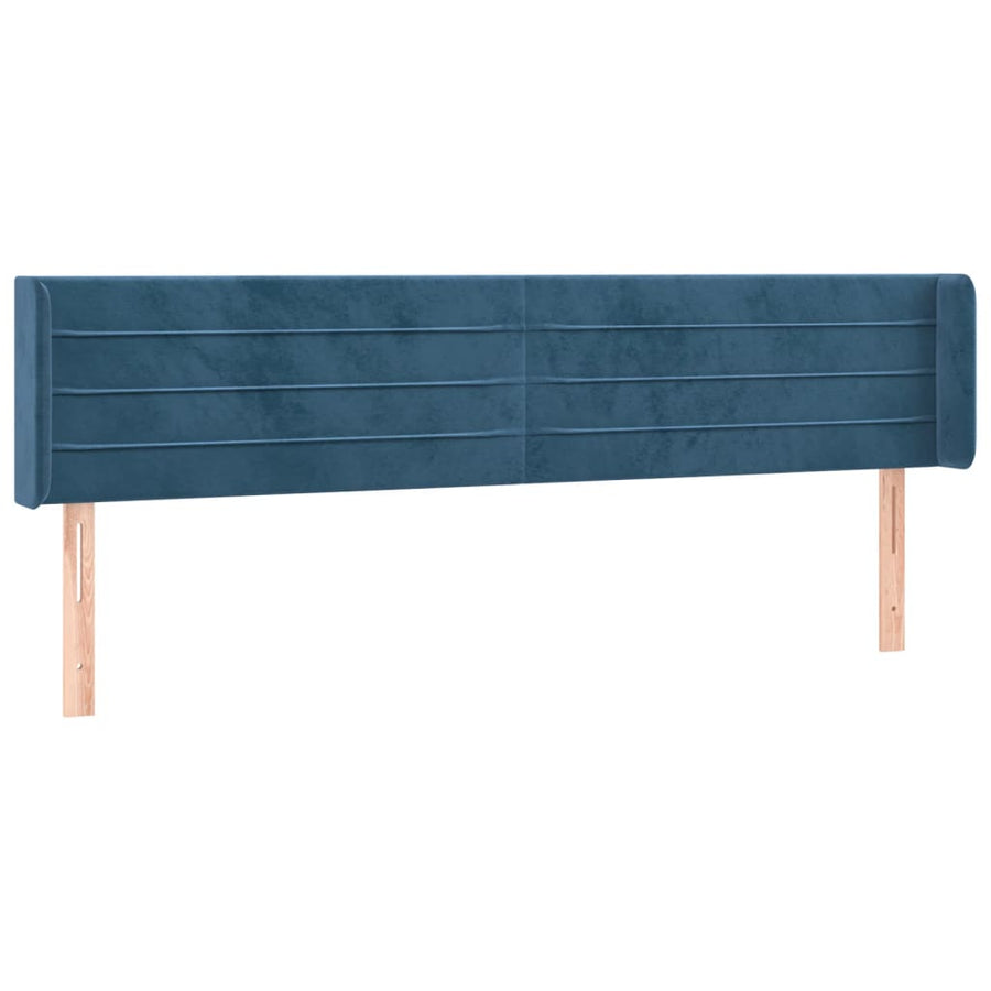 Hoofdbord Led Fluweel 1 183 x 16 x 78/88 cm Donkerblauw