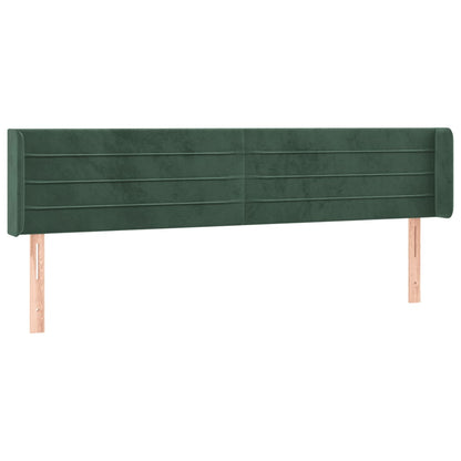 Hoofdbord Led 203X16X78/88 Cm Fluweel Donkergroen
