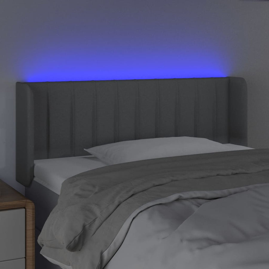 Hoofdbord Led Stof 83 x 16 x 78/88 cm Lichtgrijs