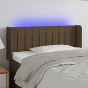 Hoofdbord 83x16x78/88 cm stof donkerbruin LED