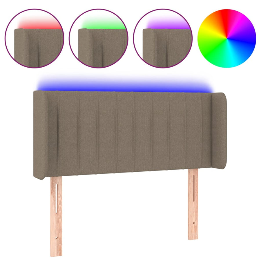 Hoofdbord Led Stof 83 x 16 x 78/88 cm Taupe