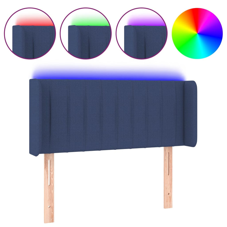 Hoofdbord Led Stof 83 x 16 x 78/88 cm Blauw