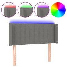 Hoofdbord Led Stof 93 x 16 x 78/88 cm Donkergrijs