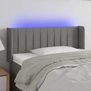 Hoofdbord 93x16x78/88 cm stof donkergrijs LED