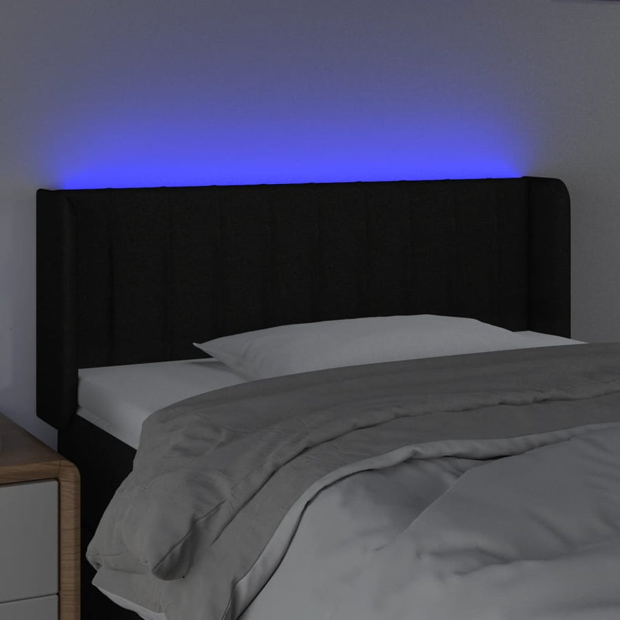 Hoofdbord Led Stof 93 x 16 x 78/88 cm Zwart