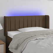 Hoofdbord 93x16x78/88 cm stof donkerbruin LED