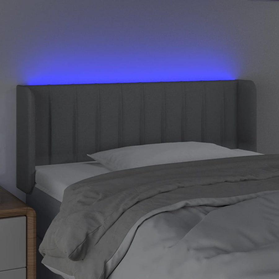 Hoofdbord Led Stof 103 x 16 x 78/88 cm Lichtgrijs