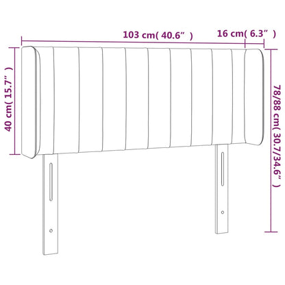 Hoofdbord Led Stof 103 x 16 x 78/88 cm Lichtgrijs