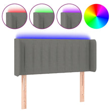Hoofdbord Led Stof 103 x 16 x 78/88 cm Donkergrijs
