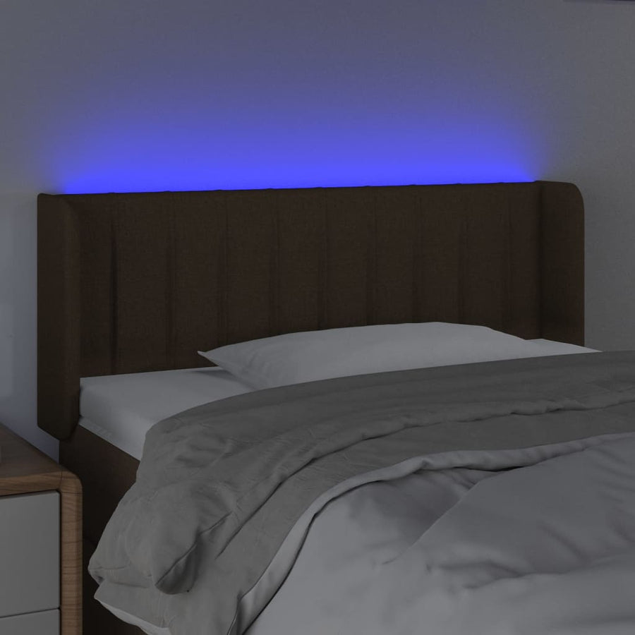Hoofdbord Led Stof 103 x 16 x 78/88 cm Donkerbruin