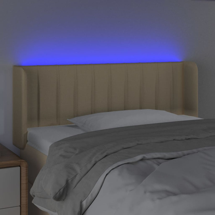 Hoofdbord Led Stof Kleurig 103 x 16 x 78/88 cm Crème