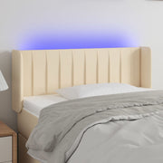 Hoofdbord 103x16x78/88 cm stof crèmekleurig LED