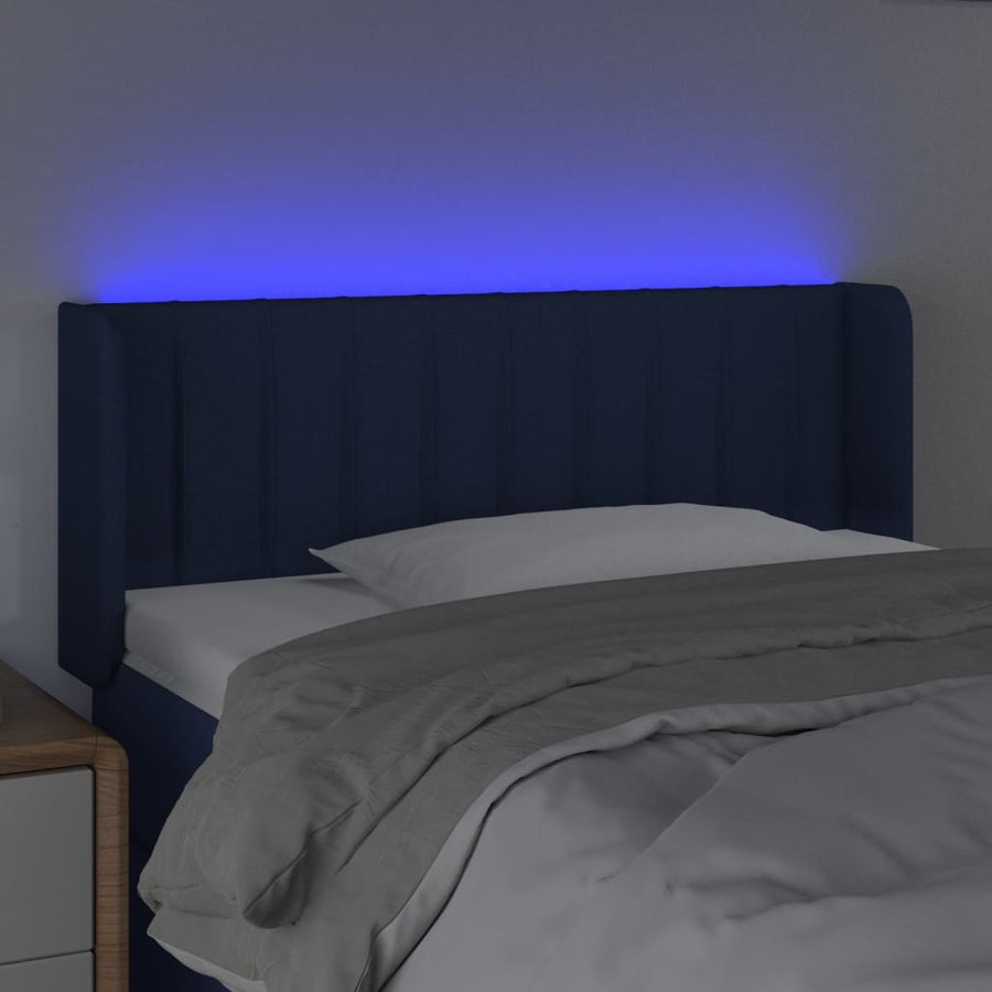 Hoofdbord Led Stof 103 x 16 x 78/88 cm Blauw