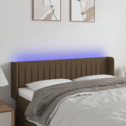 Hoofdbord 147x16x78/88 cm stof donkerbruin LED