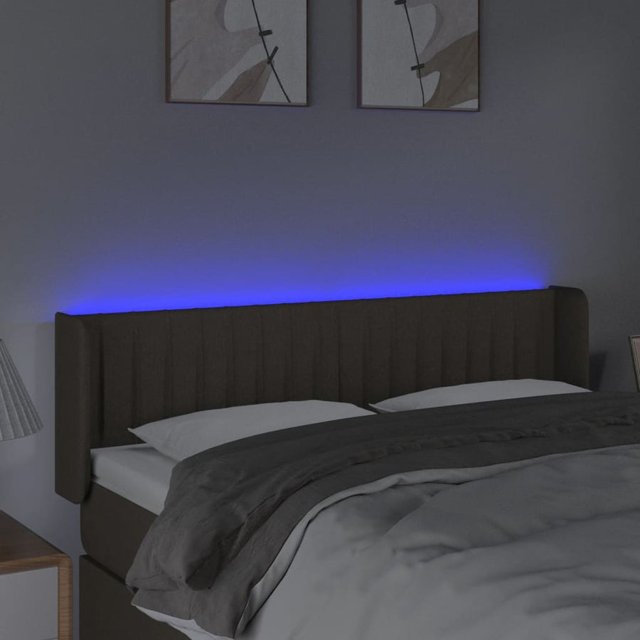 Hoofdbord Led Stof 147 x 16 x 78/88 cm Taupe
