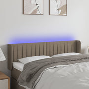 Hoofdbord 147x16x78/88 cm stof taupe LED