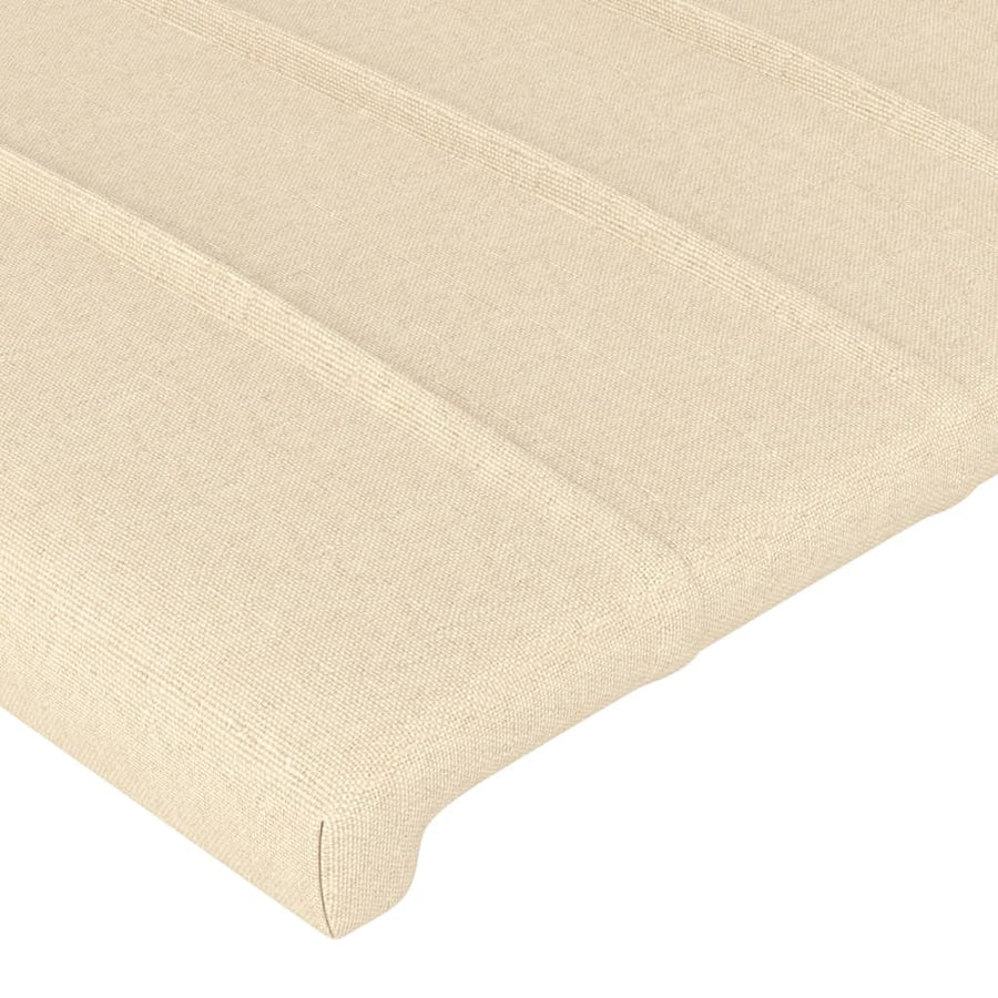 Hoofdbord Led Stof Kleurig 147 x 16 x 78/88 cm Crème