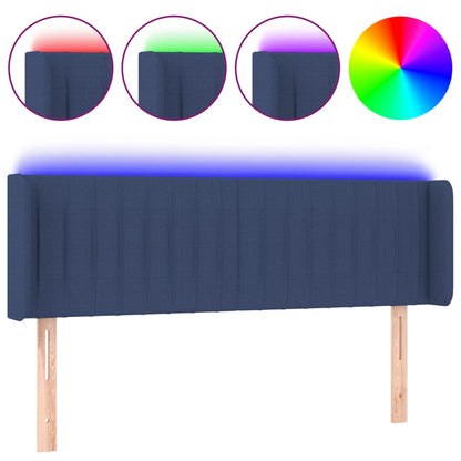 Hoofdbord Led Stof 147 x 16 x 78/88 cm Blauw