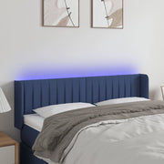 Hoofdbord 147x16x78/88 cm stof blauw LED