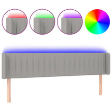Hoofdbord Led Stof 183 x 16 x 78/88 cm Lichtgrijs