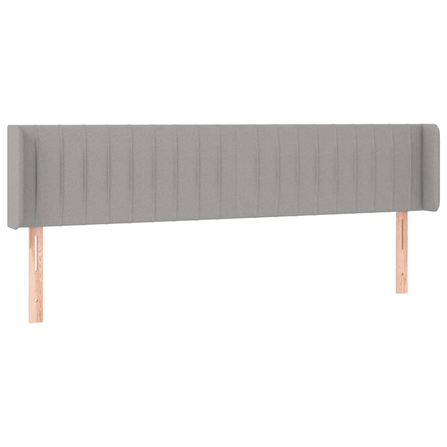Hoofdbord Led Stof 183 x 16 x 78/88 cm Lichtgrijs