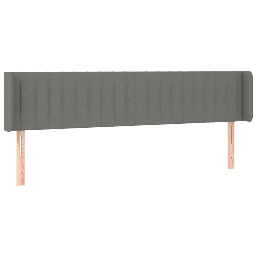 Hoofdbord Led Stof 183 x 16 x 78/88 cm Donkergrijs