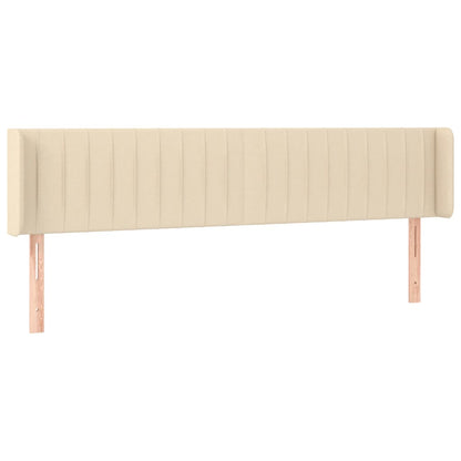 Hoofdbord Led Stof Kleurig 183 x 16 x 78/88 cm Crème