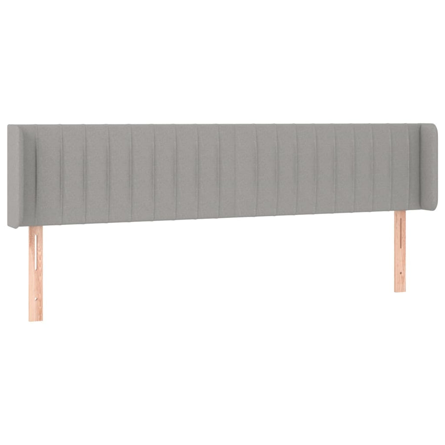 Hoofdbord Led Stof 203 x 16 x 78/88 cm Lichtgrijs